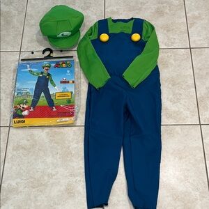 Super Mario Luigi Costume Halloween Size M (7-8)
